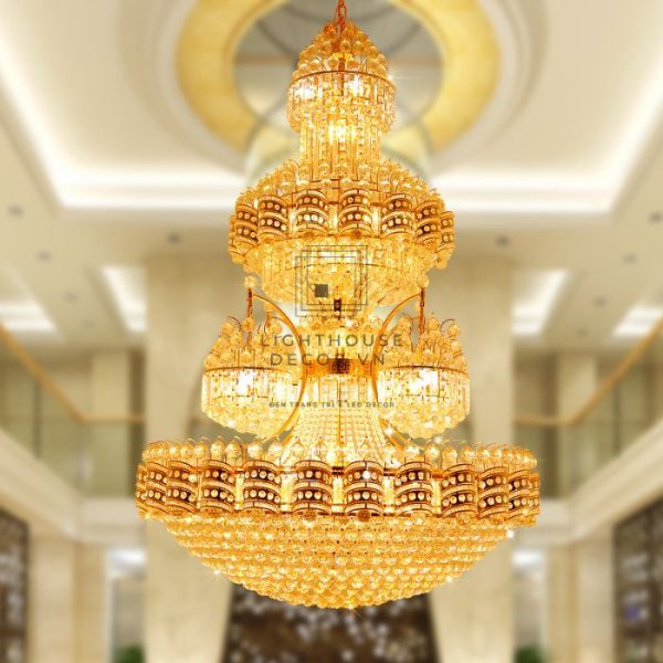Đèn chùm thả pha lê phòng khách hiện đại WTT91415