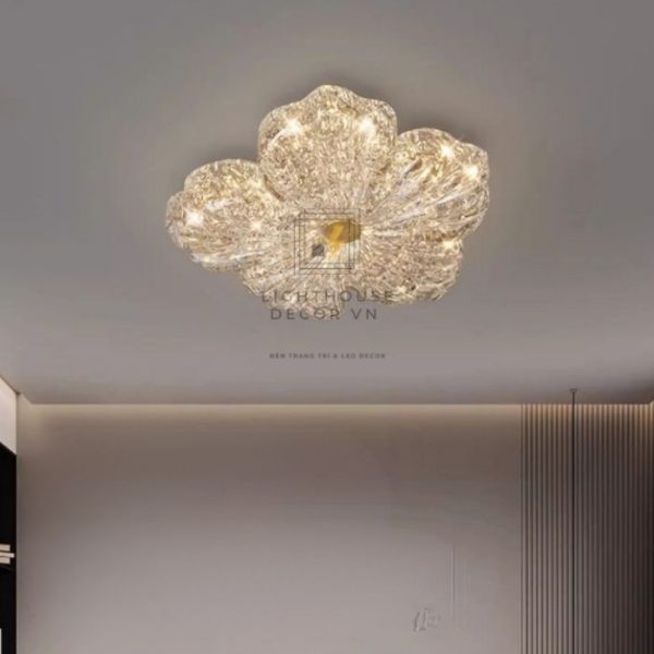 Đèn ốp trần LED cánh hoa phòng khách phong cách Bắc Âu WOPT8620