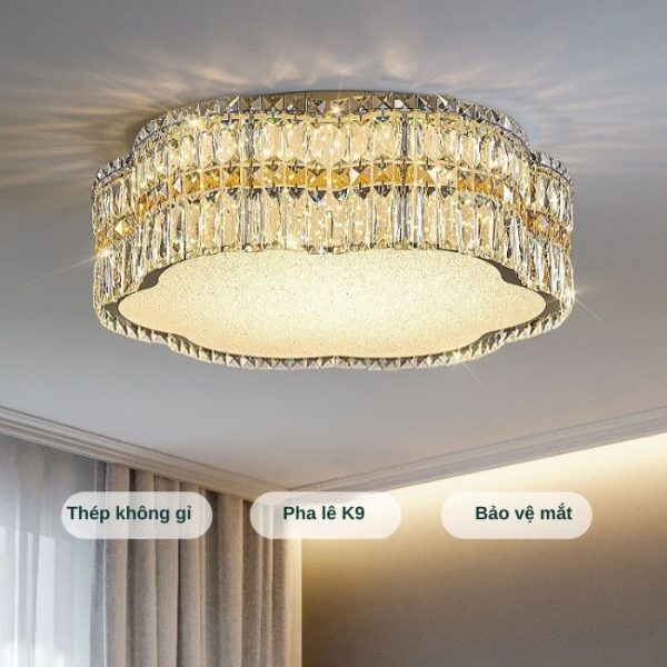 Đèn ốp trần LED pha lê phòng khách hiện đại đơn giản bảo vệ mắt WOPT5384