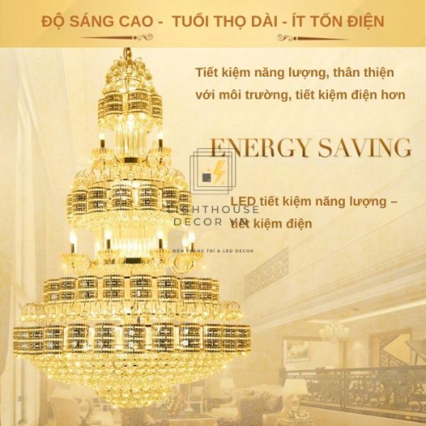 Đèn chùm thả pha lê phòng khách hiện đại WTT91450