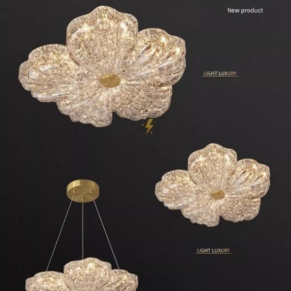 Đèn ốp trần LED cánh hoa phòng khách phong cách Bắc Âu WOPT8620
