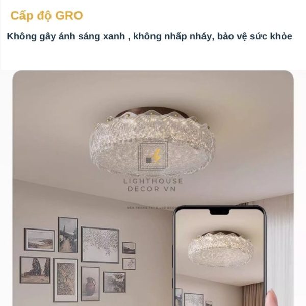 Đèn ốp trần LED phòng khách phong cách Bắc Âu WOPT8630
