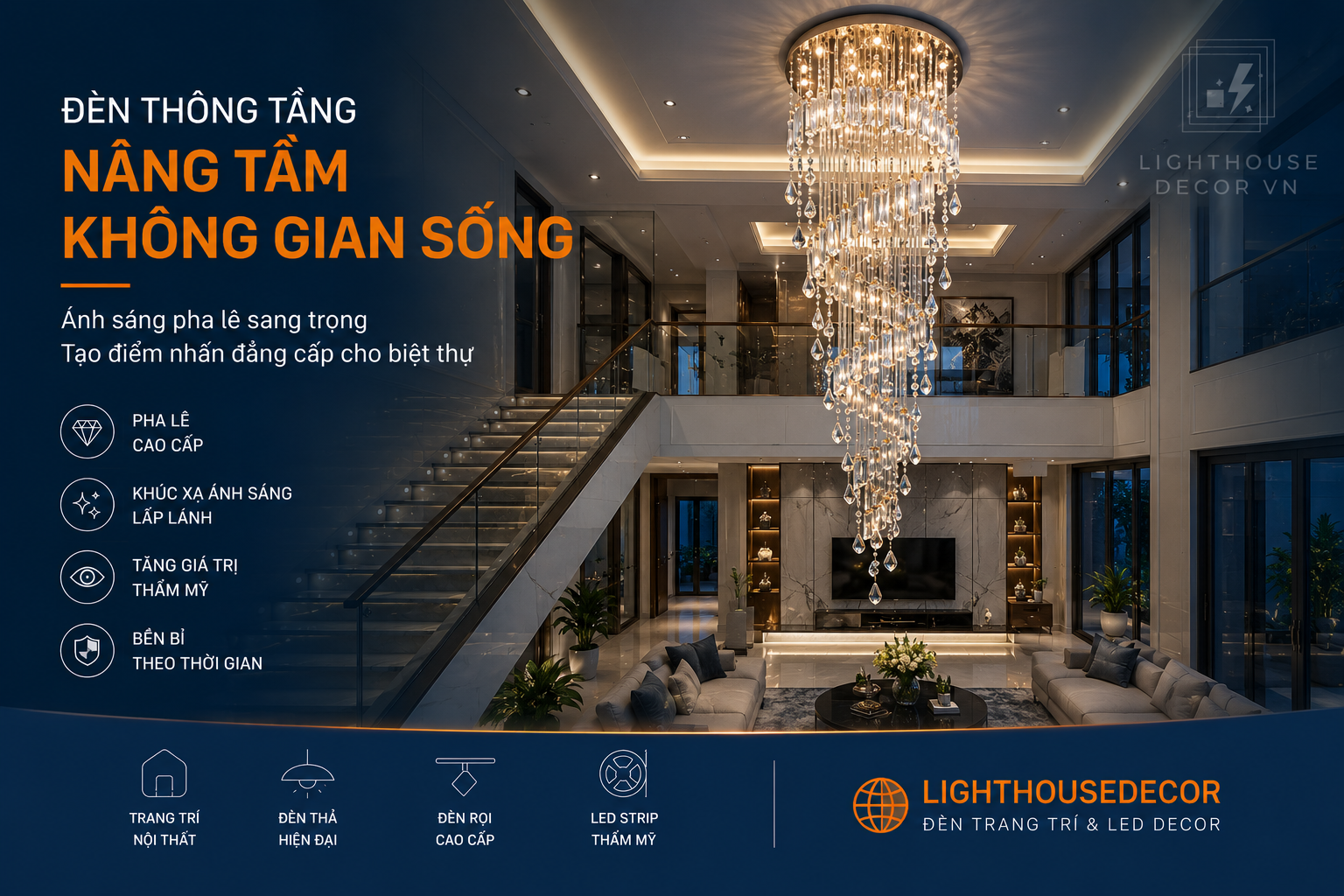Kinh Nghiệm Chọn Đèn Trang Trí Đẹp Cho Nhà Phố, Biệt Thự Và Chung Cư Hiện Đại